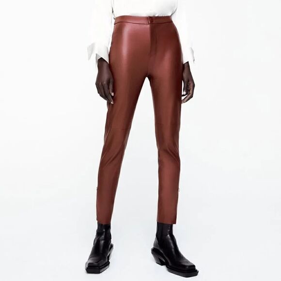 ZARA LEATHER LEGGINGS  - Picture 5 of 10